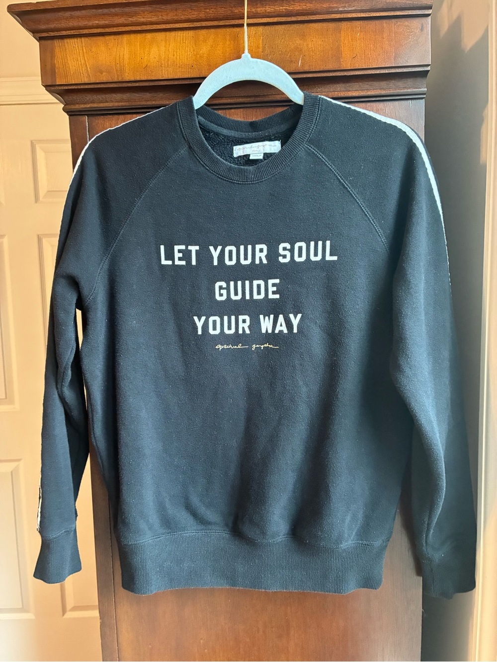 Spiritual Gangster Let Your Soul Guide Your Way Graphic Sweatshirt Black XS - Picture 2 of 6